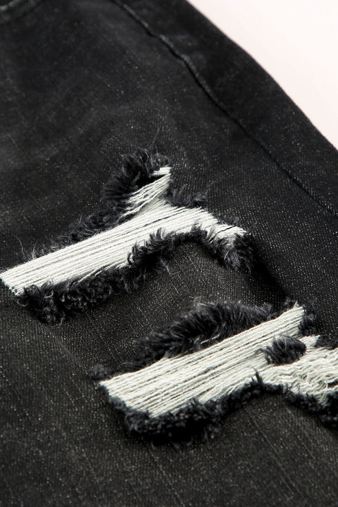 Ripped Tassel Bermuda Denim Shorts